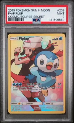 PIPLUP 239/236 SECRET COSMIC ECLIPSE PSA 9 POKEMON - Image 1