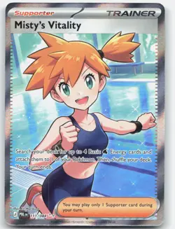 Misty's Vitality 111/084 Ultra Rare Pitch Black Pokemon Holo Near Mint - Image 1