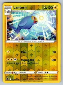Lanturn 052/195 Uncommon Silver Tempest Pokemon Reverse Holo - Image 1