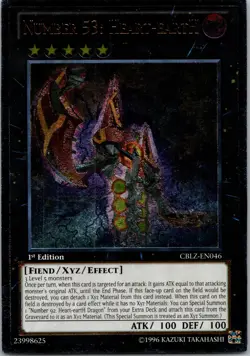 Yugioh Number 53: Heart-eartH CBLZ-EN046 1st Edition Ultimate Rare NM - Image 1