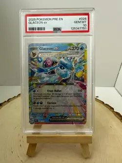 2025 Pokemon Pre En-prismatic Evolutions #026 Glaceon EX PSA 10 - Image 1