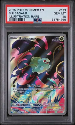 2025 POKEMON MEG EN-MEGA EVOLUTION ILLUSTRATION RARE #133 BULBASAUR PSA 10 - Image 1