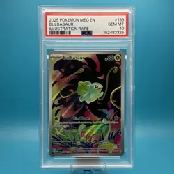 2025 Pokemon MEG EN-Mega Evolution Illustration Rare #133 Bulbasaur PSA 10 - Image 1