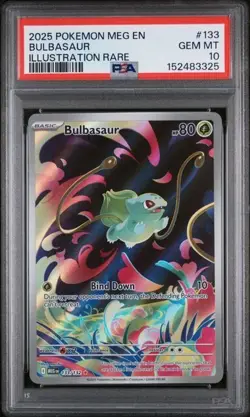 2025 Pokemon MEG EN-Mega Evolution Illustration Rare #133 Bulbasaur PSA 10 - Image 3