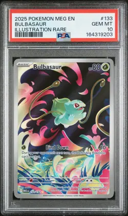 2025 POKEMON MEG EN-MEGA EVOLUTION ILLUSTRATION RARE #133 BULBASAUR PSA 10 - Image 1