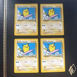 Pokemon Surfing Pikachu, Gold Boarder Meowth, Scizor (13 card lot) - Image 1