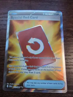 Special Red Card Trainer Chaos Rising Pokemon Card NM - Image 1