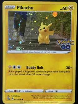 SWIRL 🌀💫 Pikachu 027/078 Pokemon Go Cosmos Holo Promo Pokemon Card #1 - Image 1
