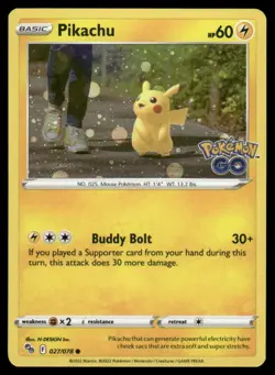SWIRL 🌀💫 Pikachu 027/078 Pokemon Go Cosmos Holo Promo Pokemon Card #1 - Image 2