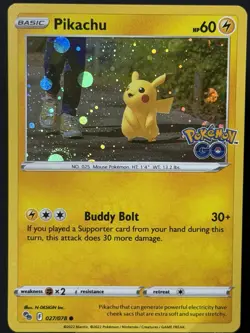 SWIRL 🌀💫 Pikachu 027/078 Pokemon Go Cosmos Holo Promo Pokemon Card #1 - Image 5