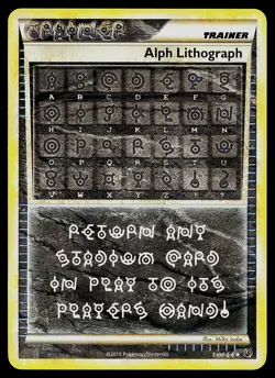 Pokemon Card - Alph Lithograph HGSS Undaunted THREE/90 Holo Secret Rare - Image 1