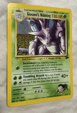 Pokemon Card Gym Challenge Rare Holo Giovanni's Nidoking 7/132 HP - Image 1