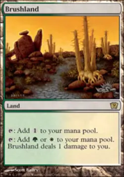 1x Brushland Heavy Play MTG Magic - Kid Icarus - - Image 1