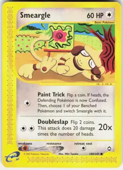 Smeargle 109/147 Common Aquapolis Pokemon Near Mint - Image 1