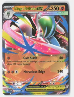 Pokemon tcg ME04: Chaos Rising Mega Gallade ex Near Mint or Better - Image 1