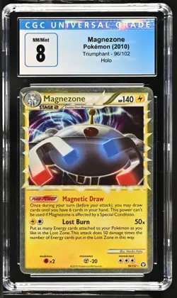 CGC 8 Magnezone Prime 96/102 Triumphant Holo Pokemon Card - Image 1
