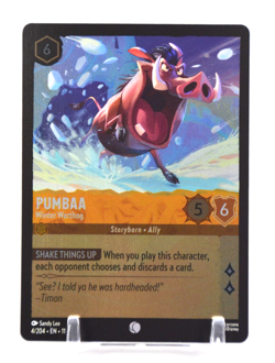 Disney Lorcana TCG Winterspell Pumbaa Winter Warthog 4/204 Common (Cold Foil) - Image 1