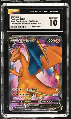 CGC Graded 10 Charizard V SWSH050 Black star Promo Elite Box Pokemon Card - Image 1