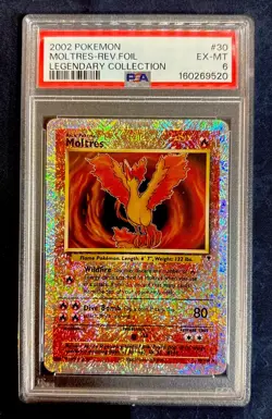 Pokemon 2002 MOL TRES #30 Reverse Foil Legendary Collection PSA 6 EX-MT Rare - Image 1