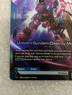 Unicorn Gundam (Destroy Mode) Foil - GD01-002 NM - TCG Card Game - Image 5