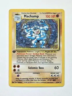 1999 Pokemon Base Set 1st Edition Machamp #8/102 Holo Rare | PSA / Ungraded - Image 1