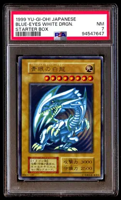 PSA 7 Near Mint Blue-Eyes White Dragon Starter Box 1999 Japanese Graded Card - Image 1