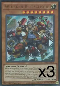 3X Yugioh Whisker Blitzclique CORI-EN010 Ultra Rare 1st Edition NM - Image 1
