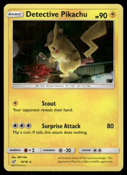 Pokemon TCG - Detective Pikachu - Detective Pikachu 10/18 Holo - P - Image 1