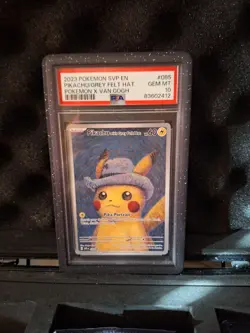 PSA 10 2023 Pokemon Van Gogh Museum Pikachu with Grey Felt Hat SVP Promo 085 - Image 1