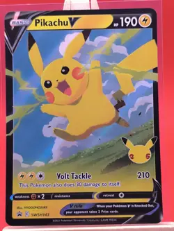 Pikachu V SWSH143 Sword & Shield Celebrations Ultra Rare Holo Promo Pokemon Card - Image 1