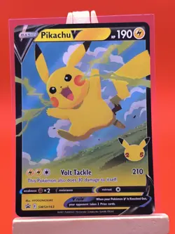 Pikachu V SWSH143 Sword & Shield Celebrations Ultra Rare Holo Promo Pokemon Card - Image 2