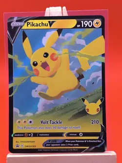 Pikachu V SWSH143 Sword & Shield Celebrations Ultra Rare Holo Promo Pokemon Card - Image 3