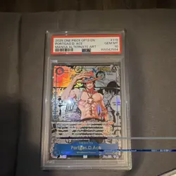 Bandai One Piece CCG Portgas D. Ace OP13-119 Manga Alt Art Foil PSA 10 - Image 1
