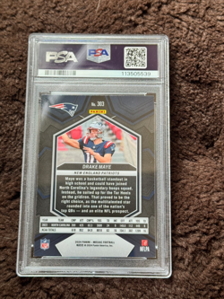 2024 Panini Mosaic #303 DRAKE MAYE Rookie Card Patriots RC PSA 9 - Image 2