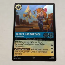Gadget Hackwrench 140/204 Disney Lorcana Azurite Sea Super Rare Cold Foil NM - Image 1