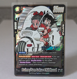 Bandai DBS Card Game Bulma/Son Goku: Childhood SB01-057 SR Foil - Image 1