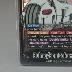 Bandai DBS Card Game Bulma/Son Goku: Childhood SB01-057 SR Foil - Image 4