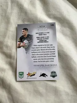 Signed Nathan Cleary Penrith Panthers 2026 NRL Select Silver Card - Image 2