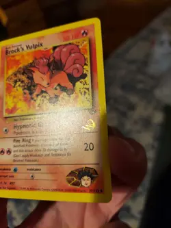 Gold W Stamped Brock's Vulpix Gym Challenge Wizards The Coast Pokemon Card WotC - Image 4