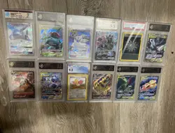 Graded Pokemon TCG Chinese 9-Card Lot TAG TEAM GX Holo + Rainbow Energy - Image 1