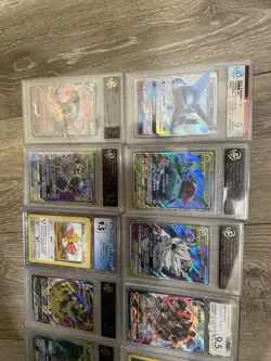 Graded Pokemon TCG Chinese 9-Card Lot TAG TEAM GX Holo + Rainbow Energy - Image 2