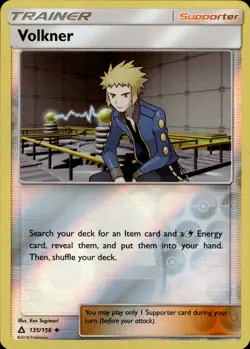 Pokemon TCG Reverse Holo Card Volkner SM - Ultra Prism 135/156 - Image 1