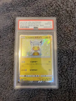 PSA 10 Poncho Wearing Pikachu Alolan Vulpix 037/SM-P Promo Japanese Pokemon Card - Image 1