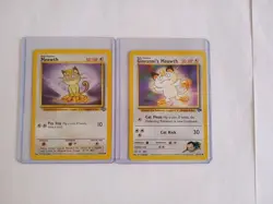 (Combo) Meowth & Giovanni's Meowth Pokemon Cards 56/64 & 74/132. Great Condition - Image 1