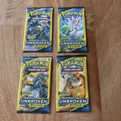 Pokemon TCG Sun & Moon Unbroken Bonds 4 packs lot, New/Sealed 3 cards per pack - Image 1