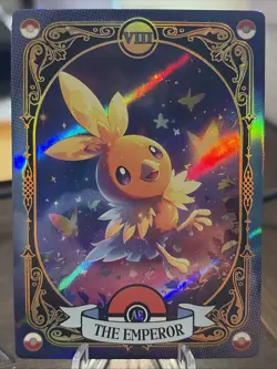 Pokemon Mengka 2.0 - Torchic AR-VIII Tarot Card “The Emperor" - Non TCG - Image 1