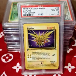 PSA 10 ZAPDOS 1999 1st EDITION VINTAGE GRADED POKEMON CARD - Image 1
