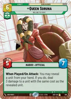 1x Queen Soruna - Willing to Fight - Hyperspace MTG - Ashes of the Empire - NM- - Image 1