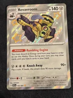 Pokemon TCG Revavroom Shiny Paldean Fates Holo Card 193/091 NM Condition - Image 1