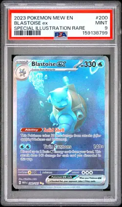 2023 POKEMON MEW EN-151 SPECIAL ILLUSTRATION RARE #200 BLASTOISE EX PSA 9 - Image 1